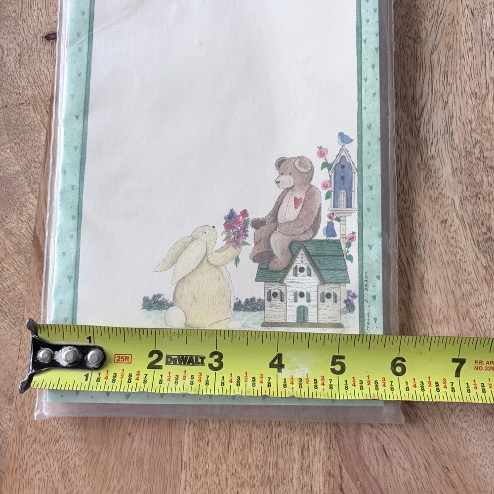 VNTG Saltbox Illustrations Deb Strain Specialty Notepad 50 Shts Bunny Teddy Bear